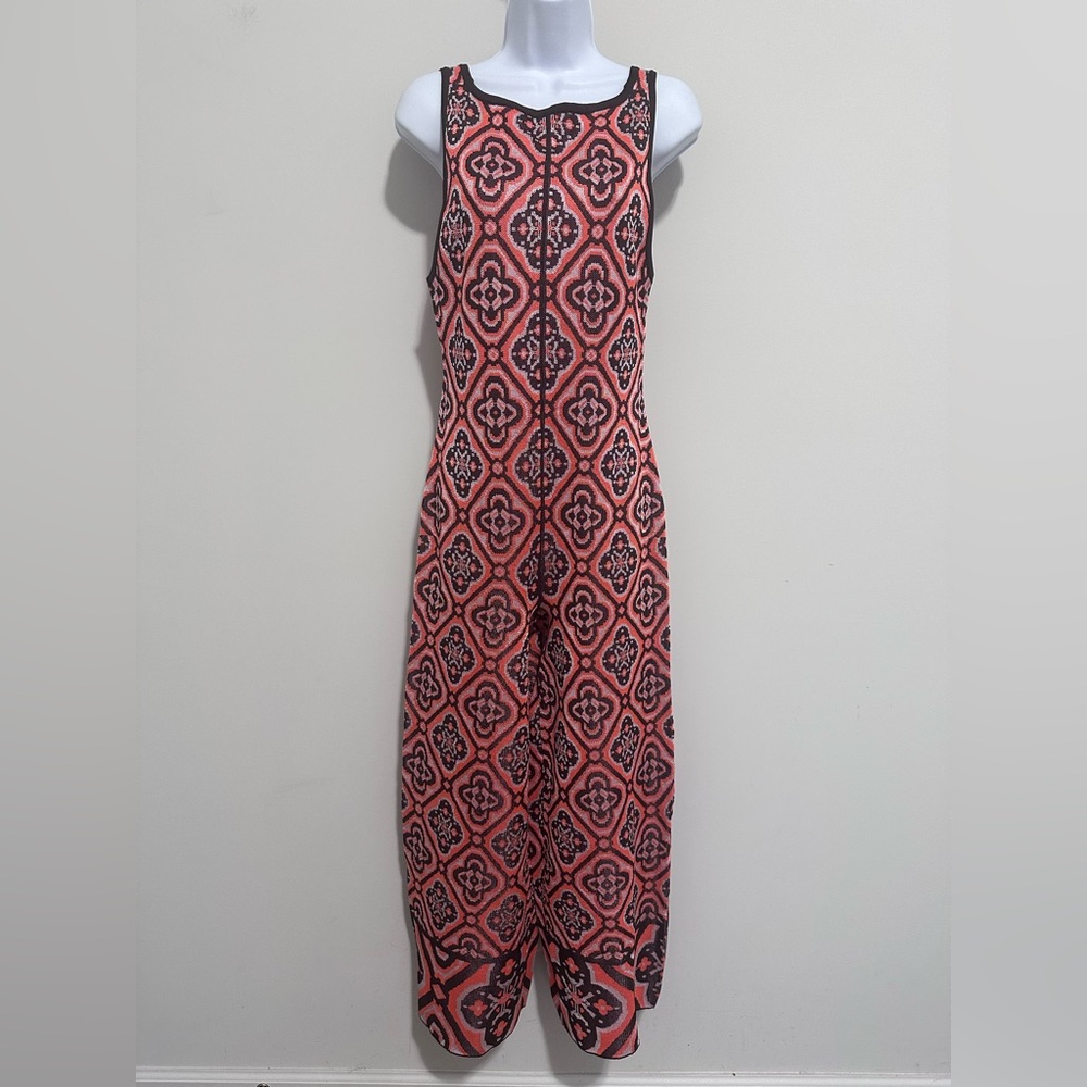 NWT Free People Ready or Not Geometric Patterned Wide Leg Jumpsuit - Picture 2 of 9